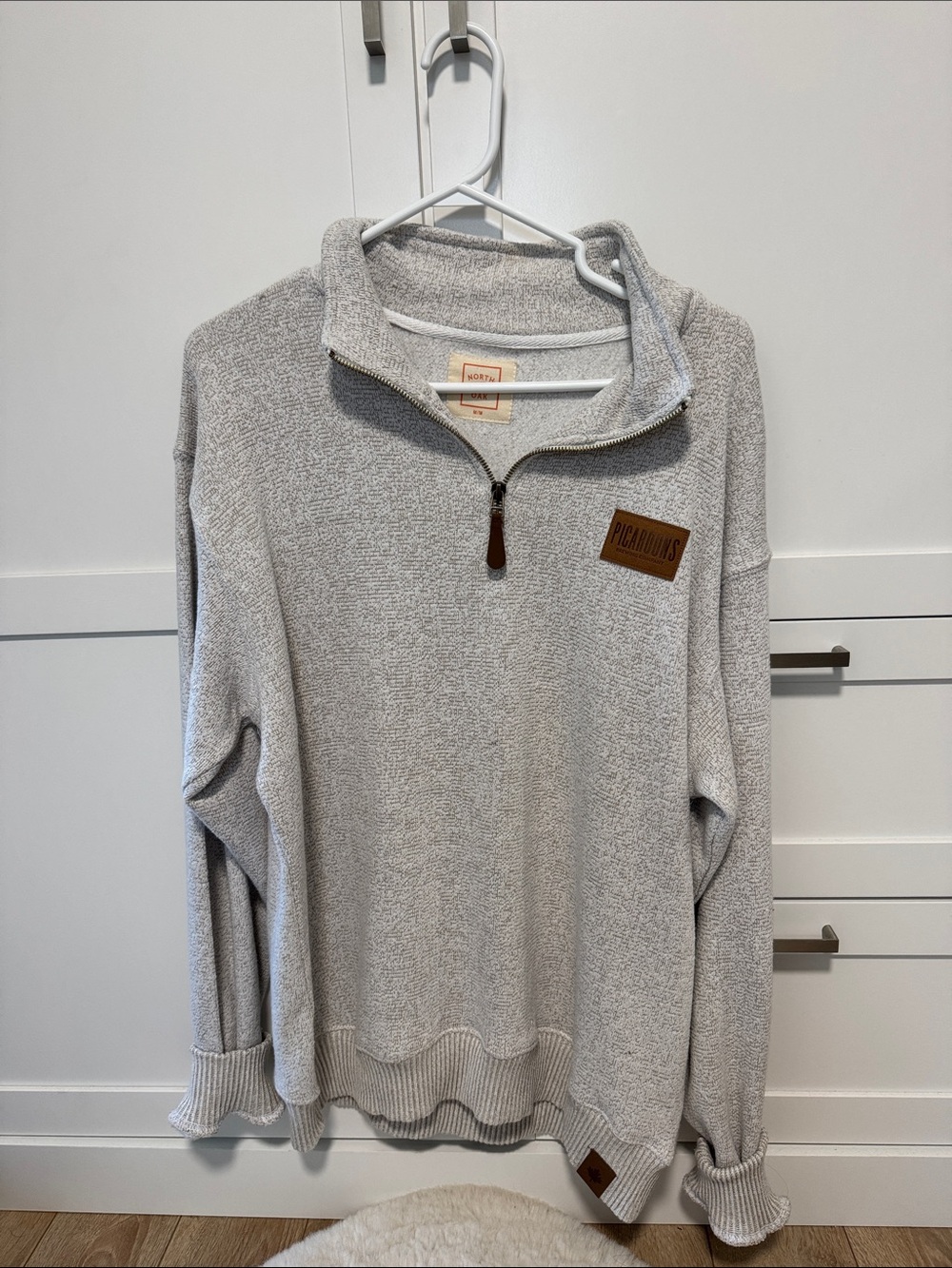 Men's Light Gray Quarter-Zip Sweater